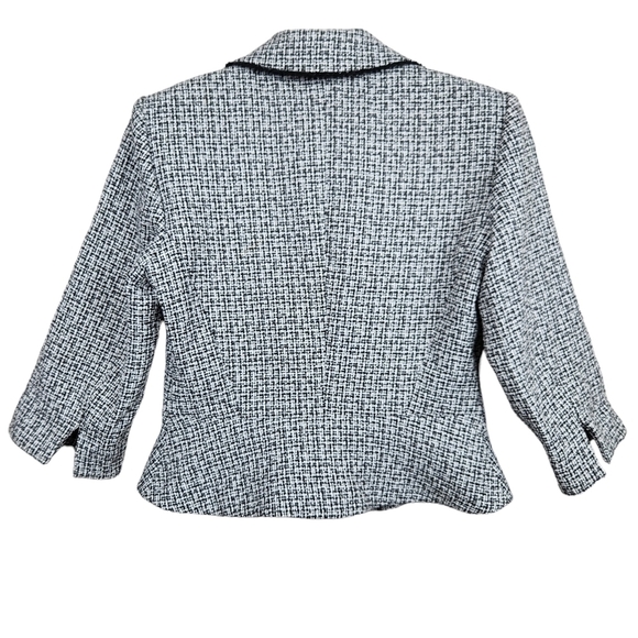 Chadwicks Black White Tweed Style Blazer Jacket Women's Size 4P Petite - Picture 3 of 5